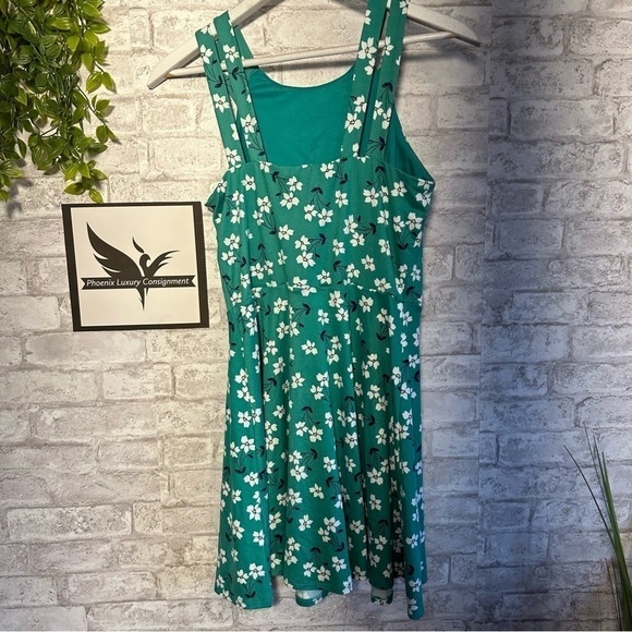 Nwt Green Flower Floral‎ Print Dress Size Large - Picture 3 of 5